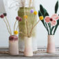 Fleur en laine coquelicot