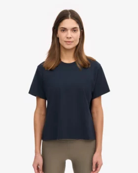 Crop shirt boxy navy blue