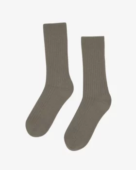 Chaussettes laine merinos dusty olive
