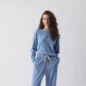 Tee Shirt Manches longues Ypawood Bleu Chiné