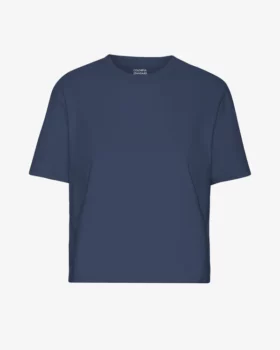 Crop shirt boxy petrol blue