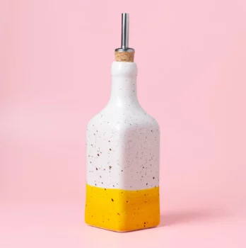 Distributeur d'huile olive blanc jaune