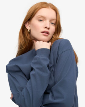 Tee shirt oversized manches longues petrol blue